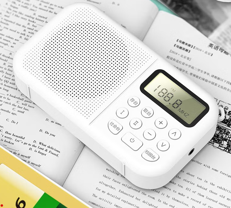 先科（SAST） V6收音机四六级英语听力考试校园广播调频fm多波段便携学生通用播放器 白色调频收音机+电池+耳机